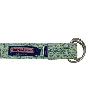 VINEYARD VINES Kids Belt Size Large Whale Mint Green Print Adjustable D-ring